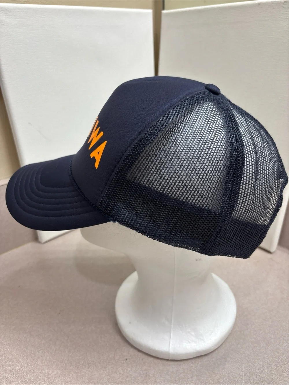 Hawaiian North Shore Haleiwa Snapback Trucker Hat Cap Mesh Foam Rope Blue Orange